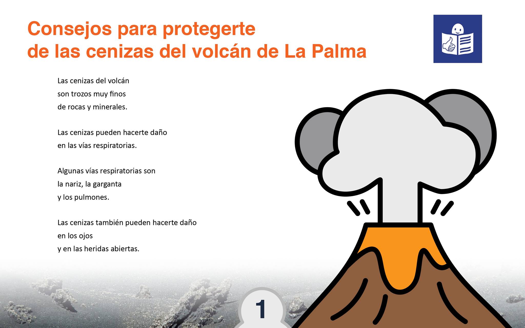 Guía en Lectura Fácil para protegernos de la ceniza del volcán